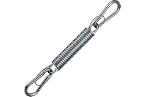 Montafox Molla Acciaio 150 kg Poltrona Sospesa Sedia Amaca Corda Fune Metallica di Sicurezza Due Moschettoni