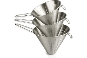 Space Home - Set med 3 - Kinesisk Kökssil - Spetssil - Droppsil - Rostfritt Stål - Silver - Diameter 14, 16 & 20 cm
