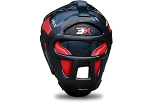 3X PROFESSIONAL CHOICE 3X Sports Grill Head Guard for Boxing, MMA & Muay Thai | Full Face Protection Headgear with Removable Grill | PU Leather Sparring Helmet for Kickboxing, Taekwondo & Martial Arts Training