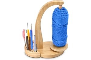 Wapasezyar Wollabwickler, Magnetischer Wollknäuelhalter, Wollhaspel Rotierender Yarn, Wollknäuelhalter Holz, Yarn Winder Garnrollenhalter, Holz Wollhalter Wollwickler für Häkel und Strickzubehör