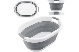 ALMAR BABY Cesto Plegable de Colada Silicona con Asas | Capacidad 37 litros Gris Canasto de Plastico | Cesta para Ropa Limpieza Camping | Facil Plegado Ahorra Espacio