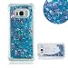 Produktbild Für Samsung Galaxy S8 Treibsand Handyhülle, Aearl Luft Kissen Design Silikon TPU Weich Stoßfest Bumper Schutzhülle Glitzer Durchsichtig Süße Flüssig Bewegende Quicksand Hülle mit Displayschutzfolie für Samsung Galaxy S8 - Blaues Herz