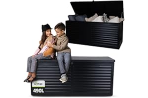 Grindi - Aufbewahrungsbox mit Deckel - Auflagenbox Columba - Gartenbox - Kissenbox 490 L - Outdoor Schrank - Paketbox - Sitzbank mit Stauraum - Gartenhaus - Geräteschuppen - Truhe mit Deckel