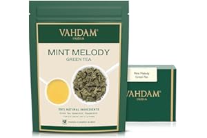 VAHDAM, Mint Green Tea Loose Leaf 100g (50+ Cups) Peppermint Tea With Pure Green Tea Leaves | MINT TEA | High Elevation Grown | Vacuum Sealed | Brew As Hot Or Iced