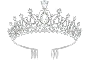 CHTENG Rhinestone Tiara Crown Princess Queen Tiara Headband Crystal Tiara Crown with Comb for Bithday Party Wedding Hair Accessories
