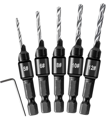 10 Pcs Countersink Drill Bit Set 82 Degree Hex Shank EZARC Countersink ...