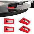 Lot de 4 Aiguilles Diamant Remplacement pour Platine Vinyle, Pointe de Lecture Universelle pour Tourne-Disque, Stylus Haute Précision en ABS et Aluminium pour Phonographe et Lecteur Vinyle