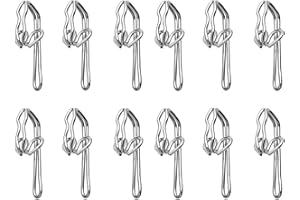 HRLORK 100 Pack Curtain Hooks Silver Metal Curtain Hooks Drapery Hooks for Curtain of Window Study Bedroom Livingroom