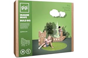 GIGI BLOKS Kit de 30 Blocs de Construction XL | Blocs Jumbo pour Enfants avec système de Verrouillage | Grandes Briques empilables pour constructions réelle | Robuste et Facile à Assembler