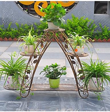 JIANFEI plant stand Retro Creativity Iron Bicycle Flower Rack Simple Multilayer Ladder Flower Rack Balcony Floor Planter Shelf Simple Modern Living Room Indoor Flower Rack Display stand ( Color : A )