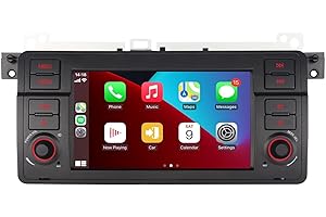 LXKLSZ Radio samochodowe dla BMW E46 3 Series 1999-2004 Kompatybilny z bezprzewodowy Carplay/Android Auto z 7-calowym ekranem dotykowym/Bluetooth/lusterkiem/FM/AM/USB/