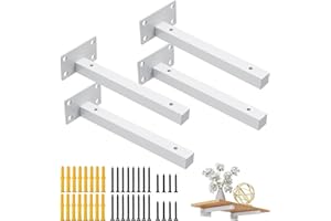 DRASOHUIJA 4 sztuki wsporników ściennych do regału, wspornik do regału wiszącego, wspornik do dużych obciążeń do ściennego regału, uchwyt towarowy, metalowy wspornik do regału, wspornik do konsoli ścienny, kolor