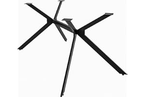 CLP Gambe del Tavolo Cascada I Struttura del Tavolo per progetti Fai da Te I Acciaio Verniciato a Polvere, Colore:Nero, Dimensione:S