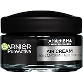 Garnier Pure Active Air Cream - Mattifying Daily Care - Enriched with AHA + BHA &amp; Charcoal - Hydrates 48 Hours and 12 Hours M