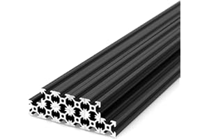 IMETRX Extrusión de aluminio 2020 300 mm negro (10 unids/paquete) estándar europeo de ranura en V para impresora 3D, máquina de grabado CNC y láser