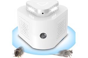 Miawtro Ultraschall Mäuseabwehr, Effizient 360° Mäusevertreiber Ultraschallwellen-, Druckwellen-, Lichtwellentechnologie, Sicher Für Den Menschlichen Körper Mäuse Vertreiben, Ultraschall Gegen Ratten