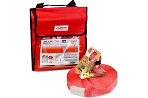 PONSA – LINEA VITA ORIZZONTALE PROVVISORIA – LINEA DE VITA TEMPORÁNEA PORTATILE con sistema di tensionamento. Include un SACCHETTO per conservare il nastro in eccesso. (20 M)