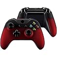 eXtremeRate® Shadow Red Soft Touch Faceplate Cover, Front Housing Shell,Soft Grip Back Panels for Xbox One S/Xbox One X Controller