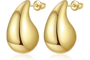 Anten Pink Orecchini Donna Oro, 18K Orecchini a Goccia d'acqua, Orecchini Anallergici Donna, Gioielli Regalo per Donna Ragazza Bambina