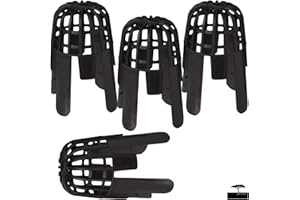 JR HENRY Pack of 4 Black Gutter Balloon Outlet Guards, Fits 68 mm Pipes - Keeps Downpipes Free from Blockages Caused by Leaves, Moss or Other Debris, Flexible and Easy to Fit