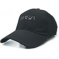 AWG ALL WEATHER GEAR Cap for Men NASA 3D Logo encrypted Unisex Caps with Adjustable Strap Gym Caps for Men & Women Head Caps Mens Cap Hat for Men Summer Cap for Boys Sports Caps for Mens Black