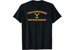 Y YELLOWSTONE Yellowstone Large Gold Dutton Ranch Logo T-Shirt