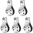 5 PCS Sailing Pulley Block Heavy Duty Stainless Steel Single Pulley Block Removable Pin Pulley Block Sailing Pulley Systems Wire Rope Pulley Nylon Roller Pulley Block For Sailboat Gym