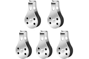 LULUDA Blok koła pasowego żeglowego o dużej wytrzymałości ze stali nierdzewnej, pojedynczy blok pasowy, zdejmowany, blok, koła pasowe, systemy kół pasowych do żaglówki, siłowni, 5 szt