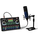 Il kit di microfono a condensatore RUBEHOOW con scheda audio e mixer DJ è un dispositivo di streaming adatto per live, regist