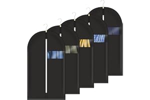 Yitriden 5 Stück Kleidersack Anzug, 60cm x 140cm, Hochwertige Kleidersäcke mit Reißverschluss, Atmungsaktiver Stoff Anzugsack, Kleiderhüllen für Anzüge, Kleider, Mäntel, Hemden Aufbewahrung