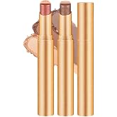 2 Pieces Eyeshadow Stick 3 Colors Creamy Eyeshadow Pencil Long Lasting Waterproof Matte Shimmer Finishes Makeup for Day and N
