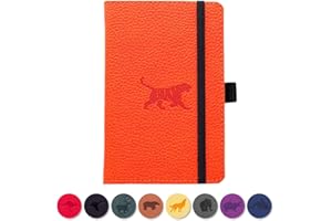 ‎DINGBATS* NOTEBOOKS Dingbats - Wildtiere Kariertes Taschen-Notizbuch, Orangener Tiger, A6 - Hardcover Notizbuch - Perforiert, Cremefarben 100gsm Tintenfestes Papier