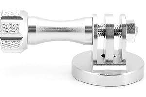 Hensych Adaptador de trípode Integrado de Aluminio CNC con Tornillo Largo de Metal para GoPro Hero Series/Xiaoyi/OSMO cámaras de acción, etc. para estabilizador de Talones Selfie(Plata)