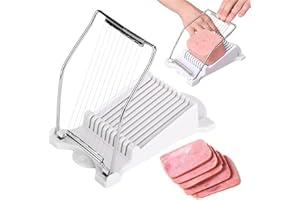 FIBOUND Inossidabile Affettatrice Di Carne Pranzo - Affettatrice Versatile in Fili di Acciaio Inossidabile, per Prosciutto, Uovo, Tagliabile in 10 Fette (Bianco)