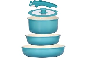 GIPP 5-delars stekpannset med nonstick-beläggning och avtagbara handtag