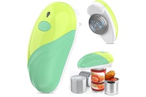 HUIJUKEJI Apriscatole elettrico, ricaricabile e cavo USB, automatico, con funzionamento one-touch, sicuro per tutte le dimensioni, gadget da cucina, apriscatole per anziani, artrite e mamma, verde