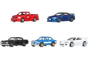 Hot Wheels Toy Cars, Premium Fast & Furious Bundle, 5 1:64 Scale Die-Cast Vehicles from the Movie Franchise in Collectable Packaging