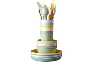 Ikea Geschirrset KALAS Schälchen, Teller, Besteck und Becher für Kinder - robustes Polypropylen - spülmaschinenfest