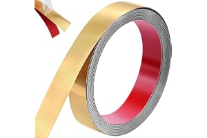 NUTKIT Vägglist i rostfritt stål, dra av och klistra fast, självhäftande metalllist, flexibel metallkantlist, spegelliknande