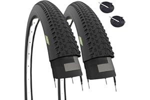 ECOVELO 2 pneus 27,5 x 2,10 (54 – 584) + 2 Chambres à air avec Valve française, Accessoire Velo VTT Caoutchouc Route Hors Route