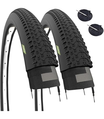 Lot De 2 Pneus + Chambres à Air CST 14x1 3/8 Pour VTT Enfant - Noir, Antidérapants, Gonflage 40 PSI - 2