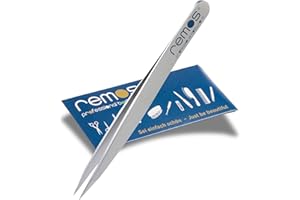 ‎REMOS PROFESSIONAL BODY CARE REMOS Splitterpinzette - Edelstahl [INOX] rostfrei 9.5 cm - feine Spitze satin