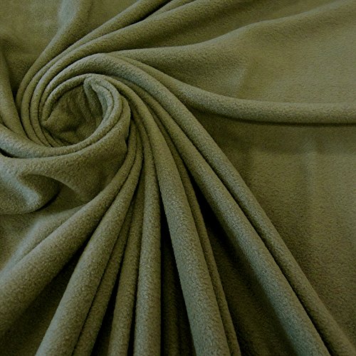 Stoff Meterware Fleece Polar - Fleece weich kuschelig oliv army grün Kleiderstoff