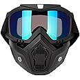 UCRAVO Goggle Mask Anti Scratch UV Protective Open Face, Eyewear Windproof Dirt Shield Adjustable Strap Safety Work Goggles, Detachable Anti-dust Protection Retro Outdoor Cycling, Snow Full Face Mask