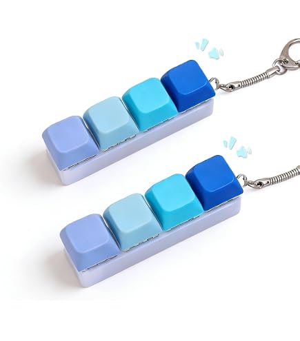 Clavier Anti Stress Lumineux hoelink Lot de 2 Porte-Clés Fidget 4 Boutons LED Jouet Sensoriel Compact Enfant Adulte
