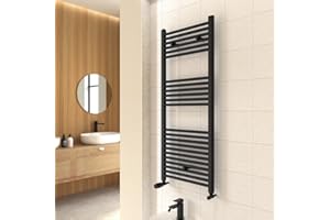 OGOMONDO Termoarredo Bagno Scaldasalviette Acciaio Radiatore Calorifero Termosifone Nero Opaco