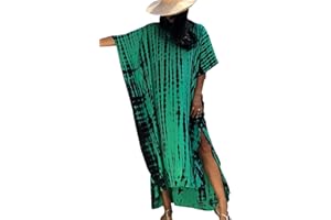 YouKD Traje de Baño de Kimono de Playa Bohemio de Kaftan Largo de Verano para Cubrir Vestido de Talla Grande para Mujer