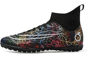 WEJIESS Chaussures de Football pour Hommes, antidérapantes, à Crampons Professionnels, Chaussures de Football pour garçons, Chaussures de Football à Lacets, Chaussures de Sport d'entraînement