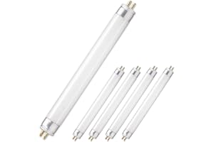 CLAR - Lampade Fluorescenti 6 Watt T5, Lampadina Mini Fluorescente, Tubi in Miniatura, Lampadine T5 21,2 x 1,6 cm (6 Watts T5, Pack 5)