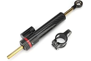 OUKENS Steering Damper, Motorcycle Steering Direction Damper Carbon Fiber Universal Parts